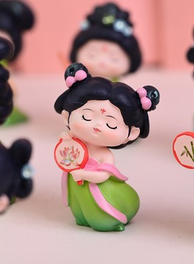 唐仕女古风女孩摆件桌面少女卧室中式人物书桌装饰品女Z生礼物闺
