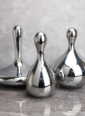 北欧现代简约轻奢玻璃滴水几x何样板间家居客厅电视柜软装大小摆