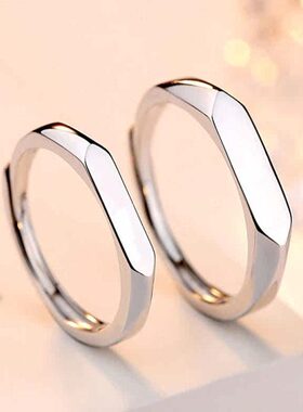 正品纯银925戒指女情侣一对情侣款高级感刻名字520结婚对戒送女友