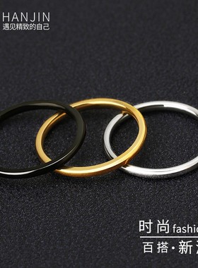 戒指男潮人嘻哈个性单身戒子尾z戒细款女简约小指环男钛钢学生装