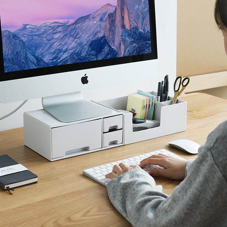 电脑显示器屏幕增高架子底座办公桌台式笔记本桌面收纳盒置物隔层,淘宝优惠券,粉丝福利购,淘宝优惠卷