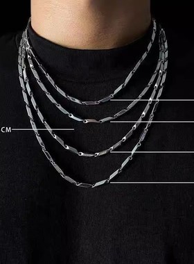 轻奢嘻哈风竹节菱形钛钢项炼20y25新款冷淡风百搭个性气质锁骨炼