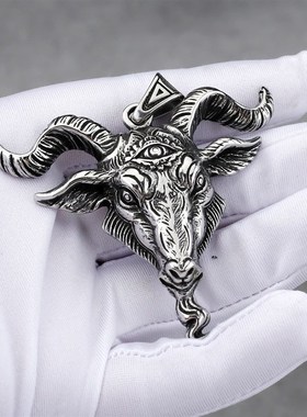 暗黑恶魔山羊项炼恶魔眼睛项炼山羊Z吊坠哥特风