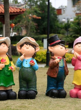 花园摆件庭院子装饰品创意t橱窗园林景观大卡通娃娃雕塑幼儿园造