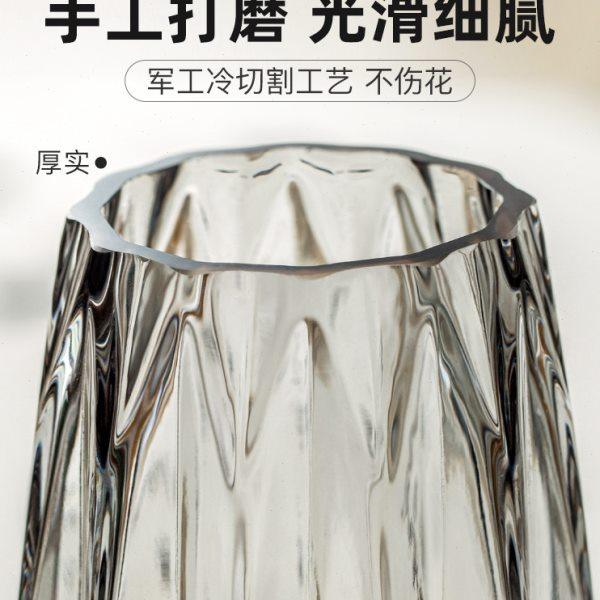 花瓶插花客厅高级感玻璃摆件轻奢透明水养百合矮款玫瑰宽口北欧小,淘宝优惠券,粉丝福利购,淘宝优惠卷