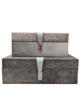 现代简约黑白斑点马毛首饰盒收纳摆件样板间O售楼部客厅卧室装饰