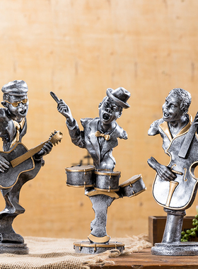 欧式创意乐队摆件j艺术乐器音乐人物模型酒吧客厅酒柜家居软装饰