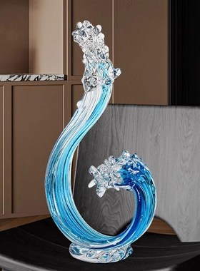 弗朗德轻奢现代琉璃工艺品风生水B起招财电视柜酒柜摆件乔迁礼物