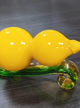 如意葫芦琉璃摆h件客厅装饰品摆件家居饰品玄关茶室摆件桌面K299