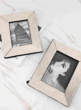 现代简约高c端马毛相框摆件客厅卧室书房桌面办公室样板房家居饰