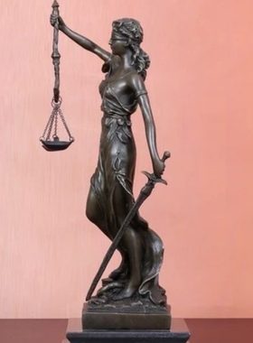 欧美经典艺术雕塑正义女神雕像律师办公桌面摆件生日礼物高档礼品