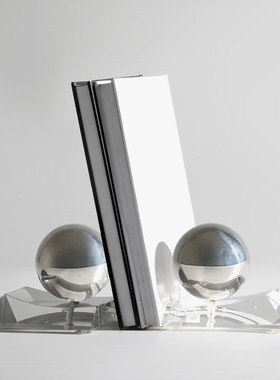 北欧现代a样板房创意家居电视柜玄关客厅透明水晶球书档桌面摆件