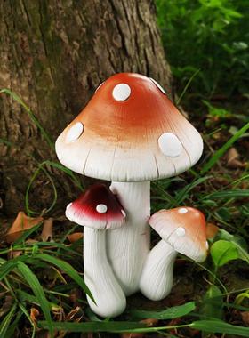 琢之华大蘑菇摆件花园阳台园林装饰植物配件DIY盆栽花盆装饰品