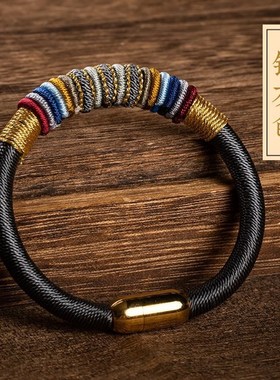 九乘迦叶金刚结手绳藏式s本命年化岁红绳手链男女端午节五彩绳礼