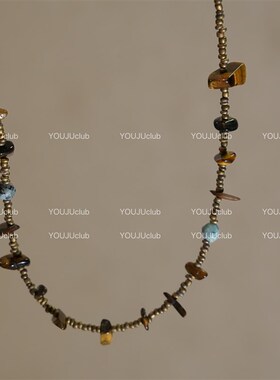 YOUJUclub-山鹿~覆古名z族风百搭藏族新中式串珠咖色项炼锁骨炼女