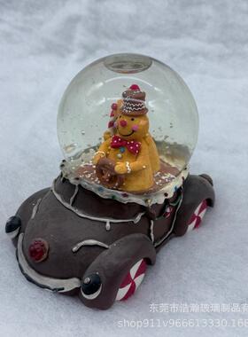 圣诞迷你水晶球店铺装饰品场景布置姜饼人节日装扮道具配件
