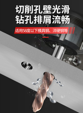 58度硬质合金定柄钻头 超硬整体不锈钢打孔专用3倍直柄加长麻花钻
