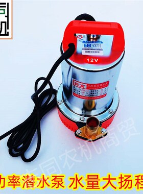 小型高扬程直流潜水泵12V24V48V60V电瓶电动车品字头抽水机抽水泵