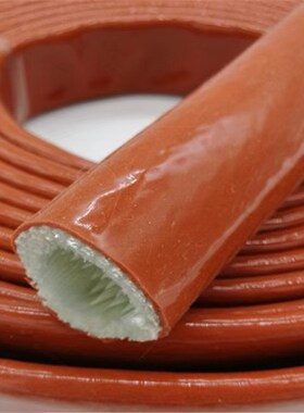 硅胶管套耐高温隔热防火纤维套管绝缘管玻璃纤维管防护阻燃软管套
