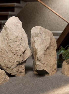 庭院花园旱景仿石摆件商场展厅楼梯I间枯山水石头造景装饰点缀