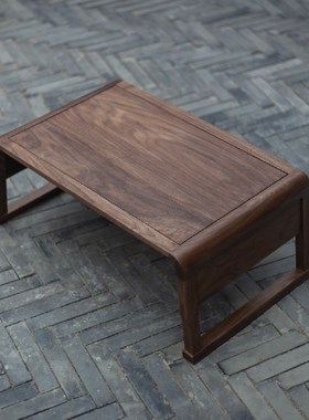 新中式实木炕桌黑胡桃日式榻榻米茶室家K具茶桌禅意阳台飘窗茶台