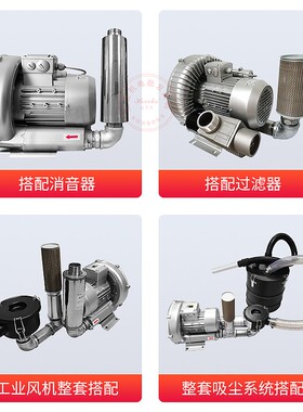 高压风机漩涡气泵工业吸尘风机池塘曝气增氧机铜线圈泵漩涡风机