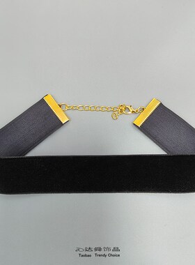 欧美简约植绒织带r颈圈项炼丝绒绒布项圈颈炼颈带