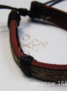 牛皮手链饰品流行首饰复古花边手工刺绣西O藏民族风时尚厂家直供