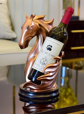 创意客厅马头g红酒架摆件欧式家居酒柜电视柜饰品酒架摆设软装装