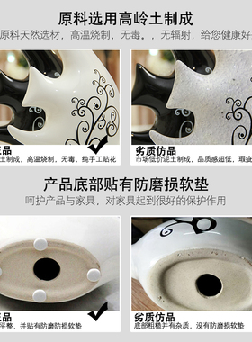 创意情侣b亲嘴鱼陶瓷工艺品摆件家居装饰品电视柜卧室客厅摆件礼