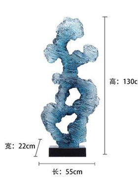 新中式玄关摆件太湖石透明树脂雕塑样板房别墅R酒店软装艺术装饰