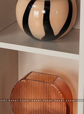 北欧风轻奢几何书房o高级感样板间装饰品书架家居装饰柜子软装摆