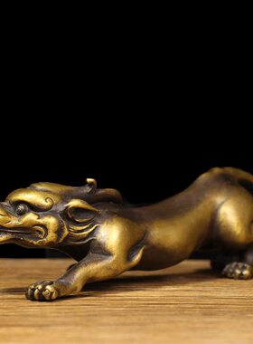 仿古纯铜螭龙摆件铜龙工艺品招财宅瑞兽家居客厅桌面装饰工艺品