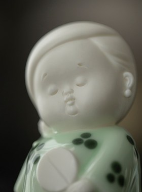 新中禅意c古风仕女陶瓷人物摆件家居客厅茶室博古架桌面装饰品摆