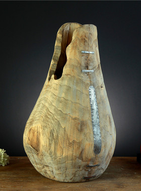 手工制作实木插花花瓶p花座花盆花器花桶花艺家居民宿桌面装饰摆