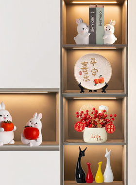 客厅电视酒柜装i饰品平安喜乐摆件玄关家居新房软装饰乔迁新居礼