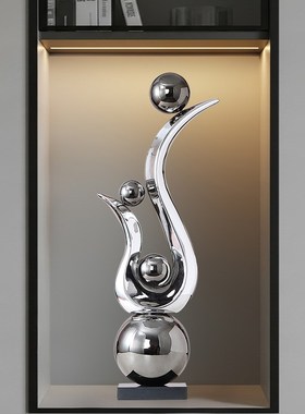 现代轻奢创意抽象玄关摆件样板间办公室客厅电视柜U旁高级感装饰