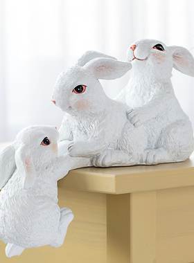 兔子电视柜摆件家居装饰品创v意现代简约治愈树脂工艺品酒柜小摆