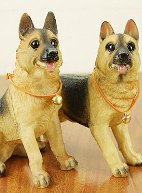 狼狗 家居庭院动物摆件园艺装饰树脂工艺品招财狼狗