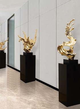 水花抽象雕塑玄关装饰品客厅落地摆件样板间软装酒Y店大堂摆设