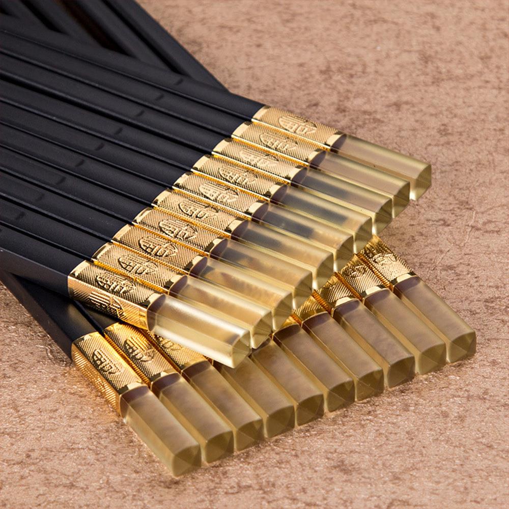 筷子套装礼盒合金筷 客满多合金筷子 黑色合金筷子日式 - 图0