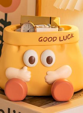 创意摆件仿纸袋树脂杂物整理玄关收纳装饰 家居茶几客厅桌面摆件