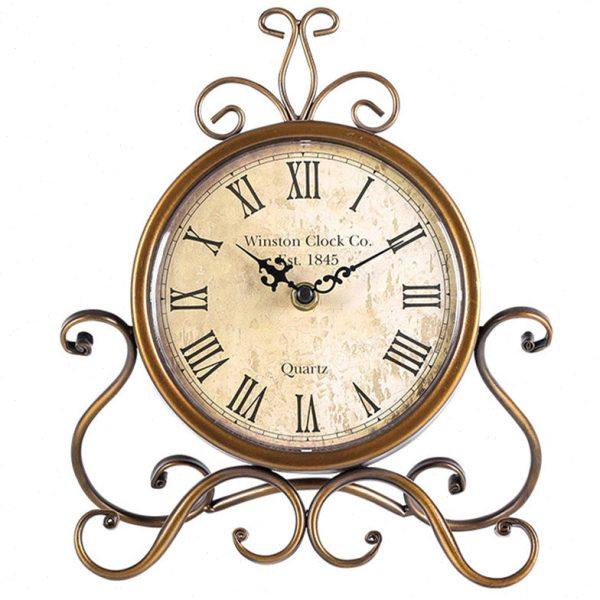 欧式铁艺创意座钟复古静音轻奢时钟摆件客厅卧室台式高端钟表装饰,淘宝优惠券,粉丝福利购,淘宝优惠卷