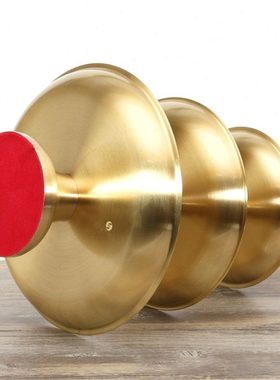 纯铜拉丝果盘供碟铜三层供果盘超大果碟佛前供具用品居家摆件包邮