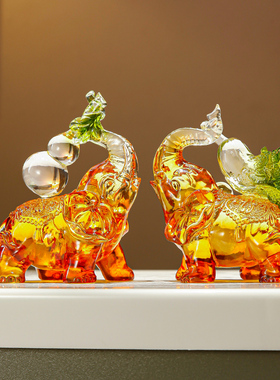 福禄有余葫芦琉璃摆件新中式玄关酒柜大象招财装R饰品乔迁搬家送