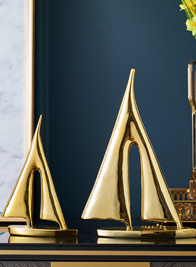 轻奢办公室桌面一帆风顺帆船摆件家居装饰品客厅R电视酒柜高端大