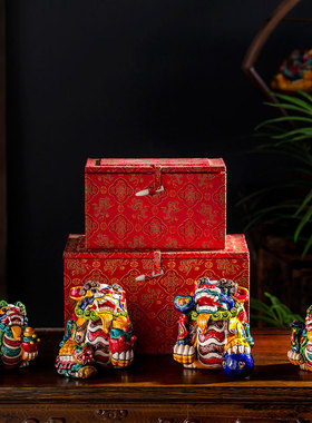 陶瓷手工七彩貔貅家居装饰K 貔貅摆件玄关摆放