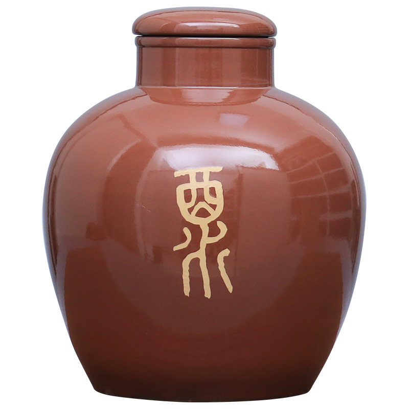 九斤装建水紫陶酒坛储酒缸家用酒厂密封/小J号酒坛(外上釉)玉T01 - 图1