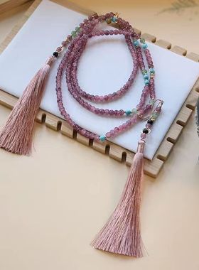 民族风斜挎珠链新中式日常穿搭配饰国风背背链文玩T饰品马面裙璎