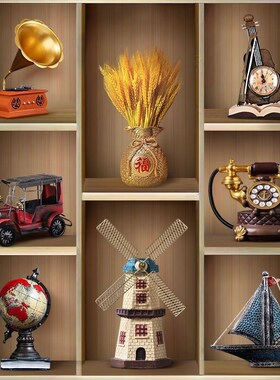 复古客厅装饰品摆件房间办公室摆设家居酒柜M工艺品创意桌面小摆